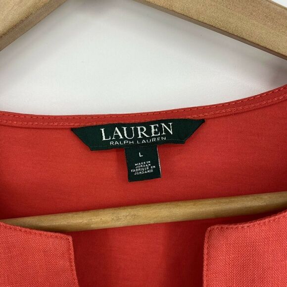 Ralph Lauren Linen Trim V Neck Shirt - Picture 3 of 5